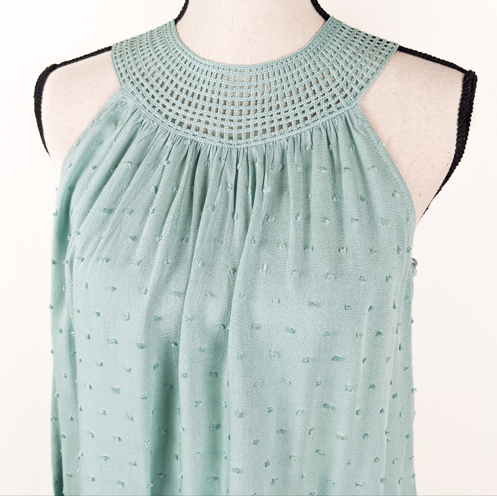 🦋LAST🦋 NWT Blu Pepper Mint Lace Collar Halter Top - Picture 2 of 5